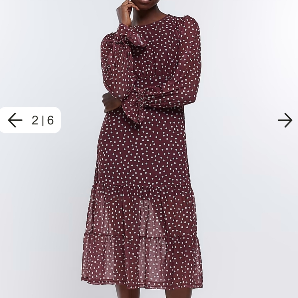 NWT River Island mesh polka dot dress